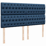 Cadre de lit ottoman avec matelas bleu 160x200 cm tissu