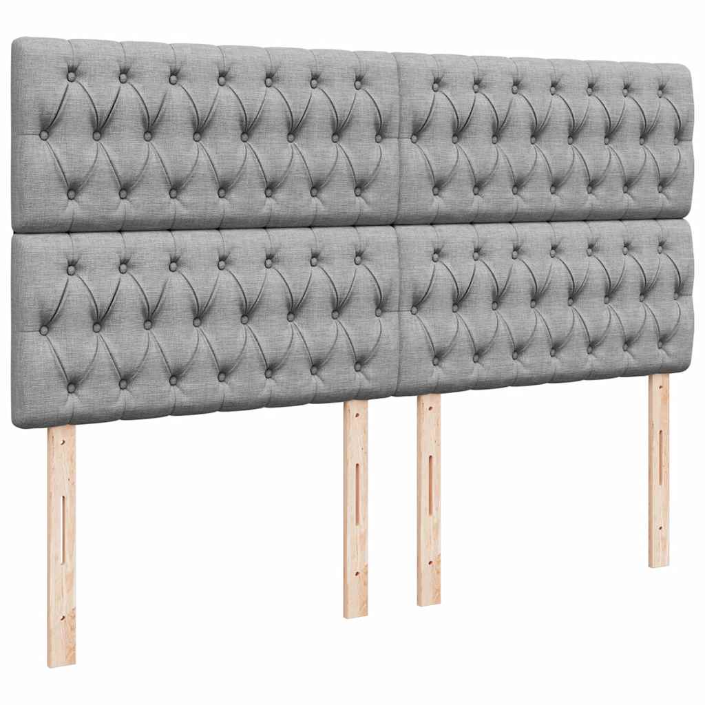 Cadre de lit ottoman et matelas gris clair 180x200 cm tissu