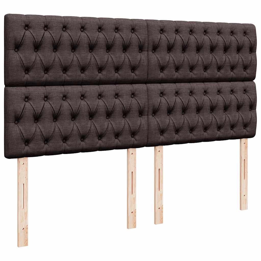 Cadre de lit ottoman avec matelas marron foncé 180x200 cm tissu