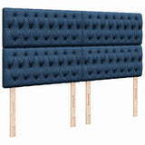 Cadre de lit ottoman avec matelas bleu 180x200 cm tissu