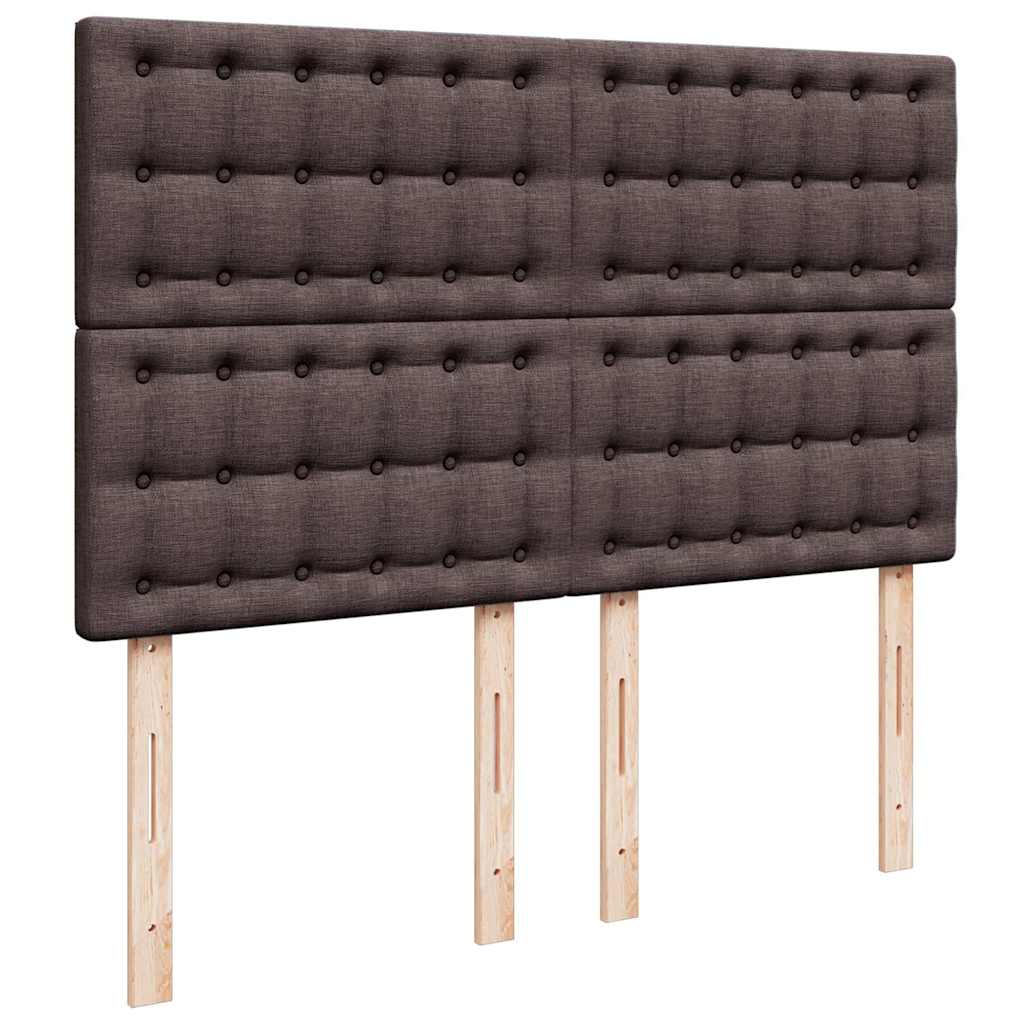 Cadre de lit ottoman avec matelas marron foncé 140x190 cm tissu