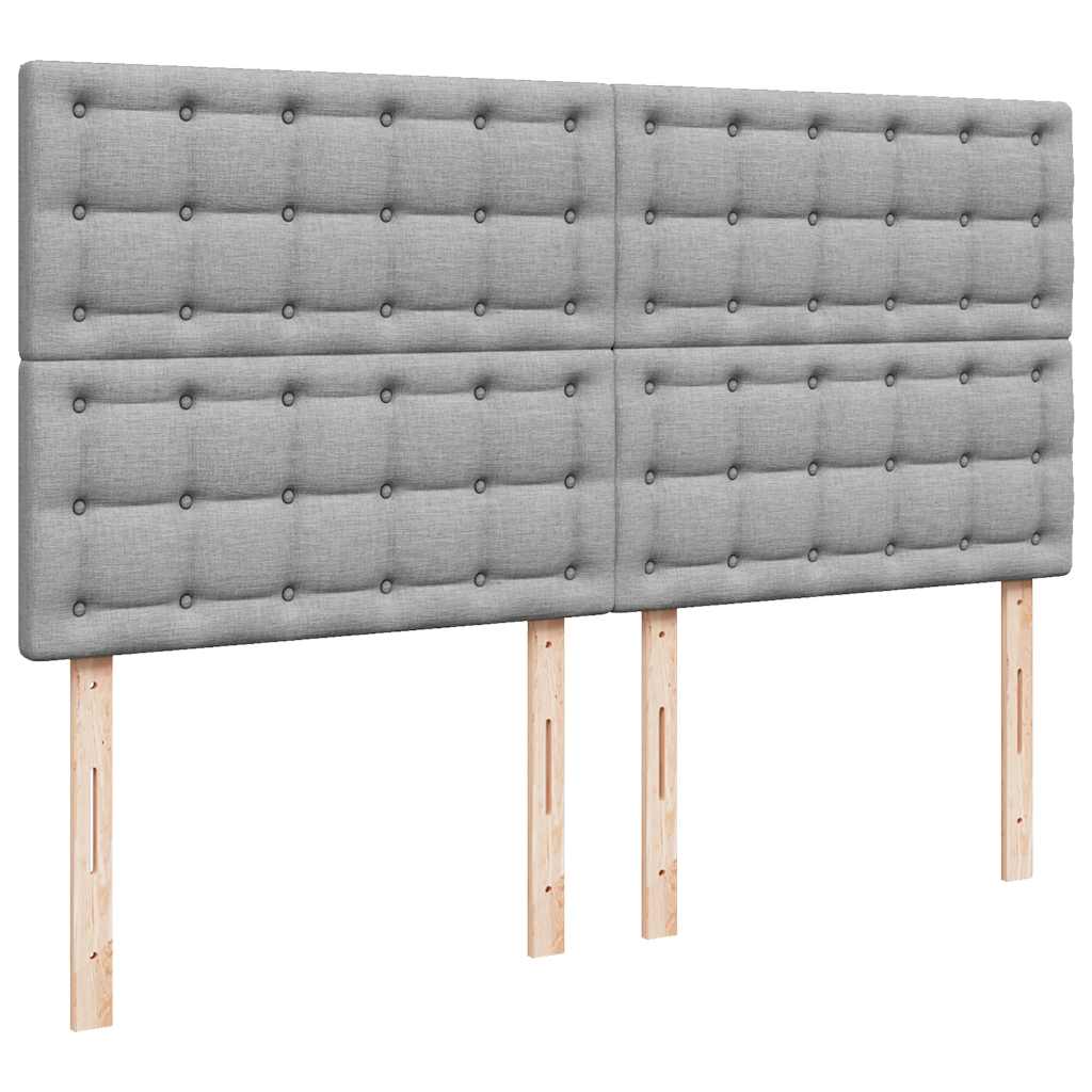 Cadre de lit ottoman et matelas gris clair 160x200cm tissu