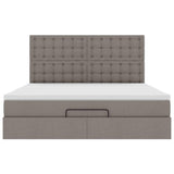 Cadre de lit ottoman avec matelas taupe 180x200 cm tissu