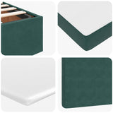 Cadre de lit ottoman avec matelas vert foncé 160x200 cm velours