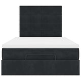 Cadre de lit ottoman avec matelas noir 120x200 cm velours