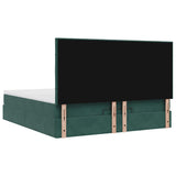 Cadre de lit ottoman avec matelas vert foncé 160x200 cm velours