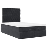 Cadre de lit ottoman avec matelas noir 120x200 cm velours