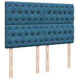 Cadre de lit ottoman avec matelas bleu foncé 140x190 cm velours