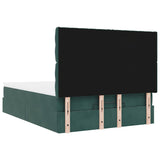 Cadre de lit ottoman avec matelas vert foncé 140x200 cm velours