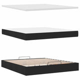 Cadre de lit ottoman avec matelas noir 160x200 cm velours