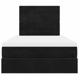 Cadre de lit ottoman avec matelas noir 120x200 cm velours