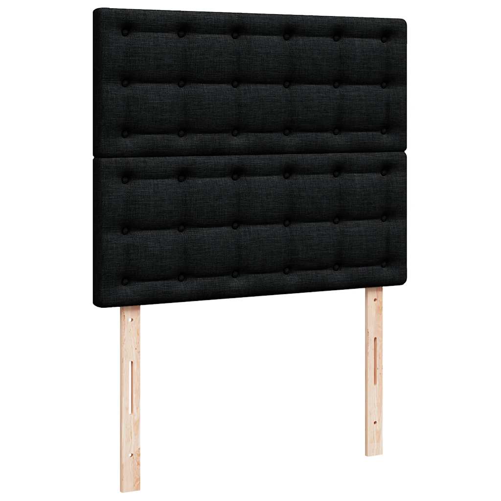 Cadre de lit ottoman avec matelas noir 120x200 cm velours