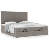 Cadre de lit ottoman avec matelas taupe 200x200cm tissu