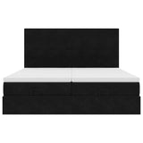 Cadre de lit ottoman avec matelas noir 160x200 cm velours