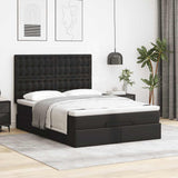 Cadre de lit ottoman avec matelas noir 140x190 cm similicuir