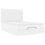 Cadre de lit ottoman avec matelas blanc 140x190 cm similicuir