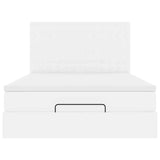 Cadre de lit ottoman avec matelas blanc 140x190 cm similicuir