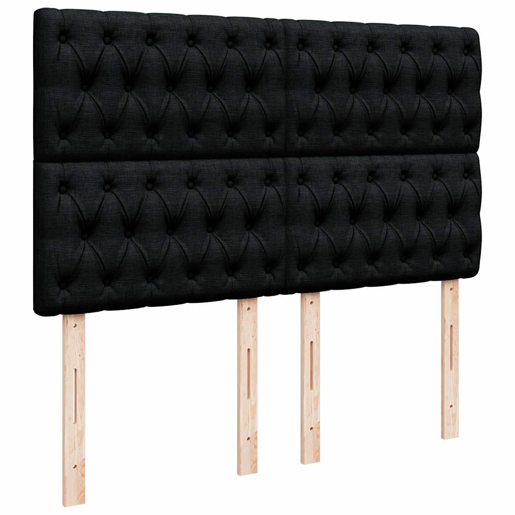 Ottoman bed frame with black mattress 140x190 cm fabric