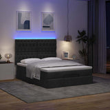 Ottoman bed frame with black mattress 140x190 cm fabric