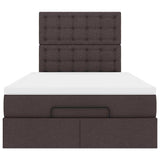 Ottoman bed frame with dark brown mattress 120x190 cm fabric