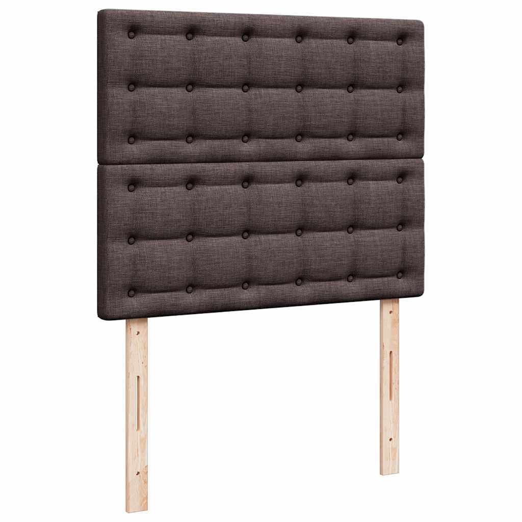 Ottoman bed frame with dark brown mattress 120x190 cm fabric