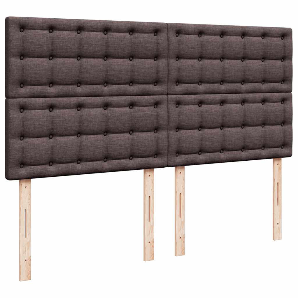 Cadre de lit ottoman avec matelas marron foncé 200x200 cm tissu