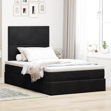 Cadre de lit ottoman avec matelas noir 120x200 cm velours