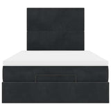 Cadre de lit ottoman avec matelas noir 120x200 cm velours