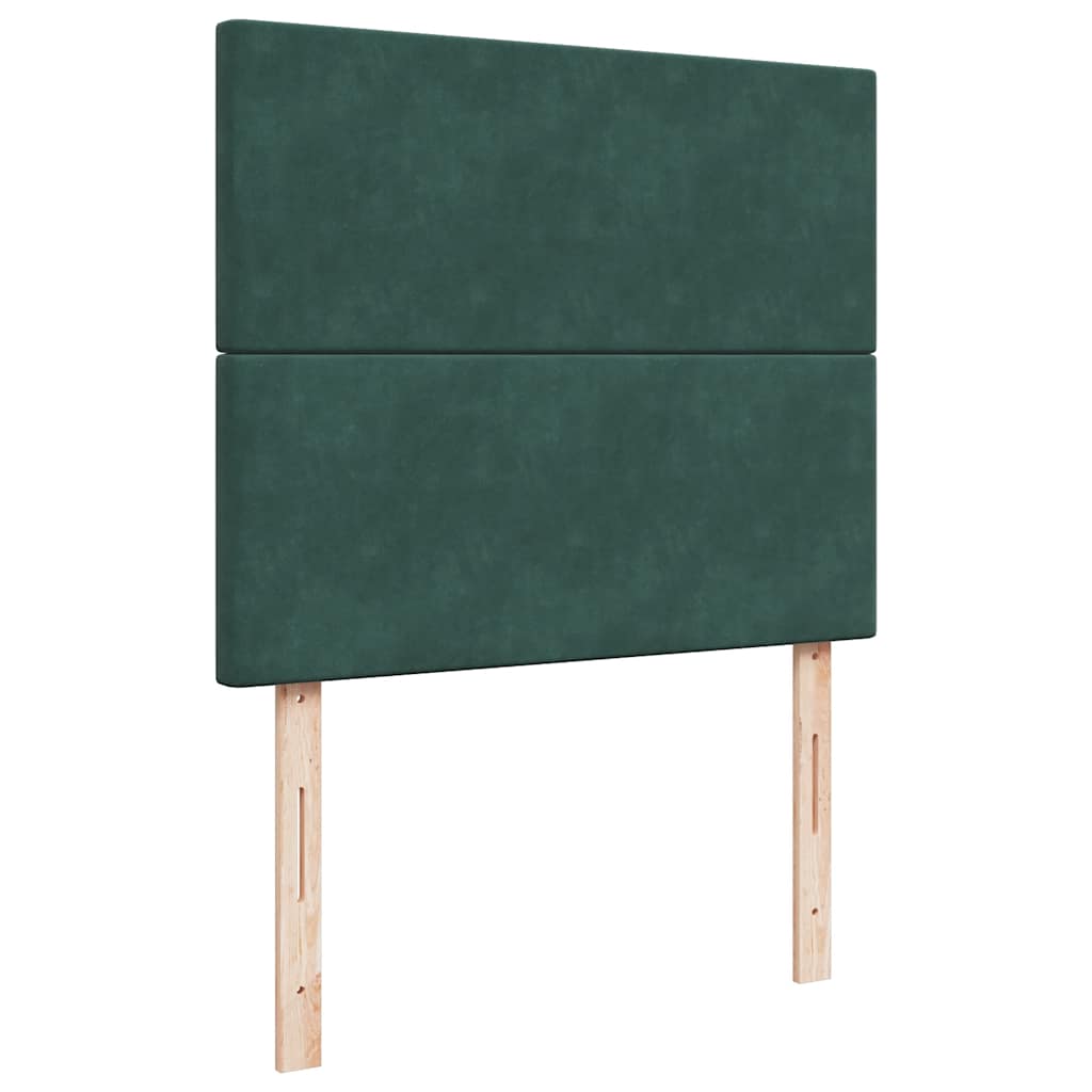 Cadre de lit ottoman avec matelas vert foncé 120x200 cm velours