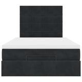 Cadre de lit ottoman avec matelas noir 120x200 cm velours