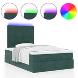 Cadre de lit ottoman avec matelas vert foncé 120x200 cm velours