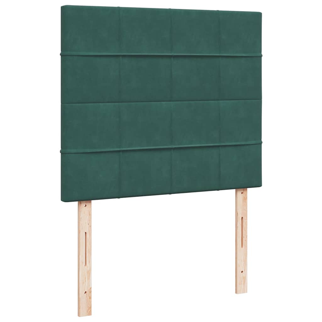 Cadre de lit ottoman avec matelas vert foncé 120x200 cm velours