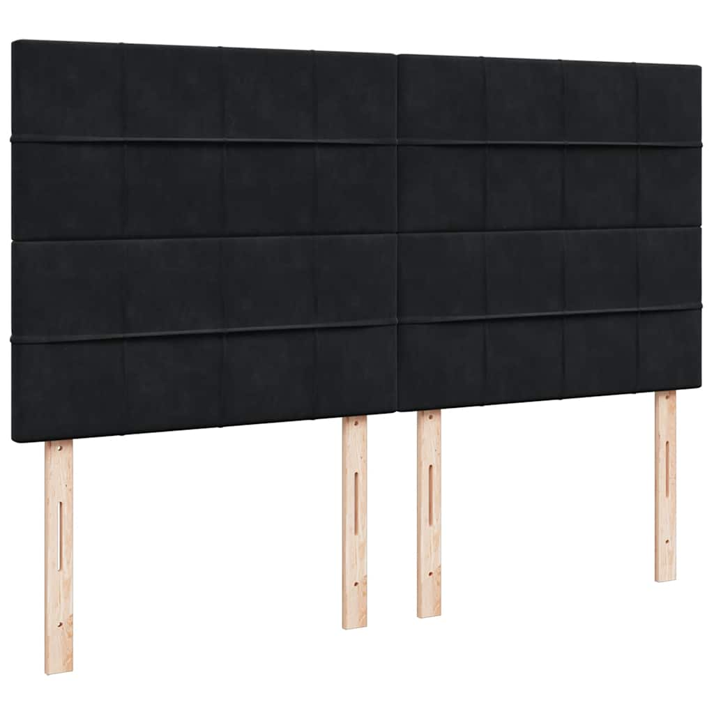 Cadre de lit ottoman avec matelas noir 160x200 cm velours