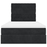 Cadre de lit ottoman avec matelas noir 120x200 cm velours