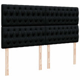 Cadre de lit ottoman avec matelas noir 160x200 cm velours