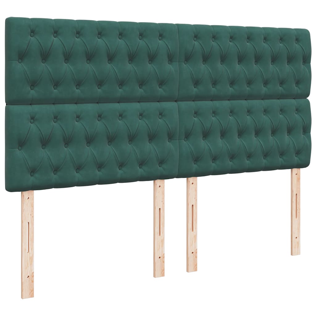 Cadre de lit ottoman avec matelas vert foncé 160x200 cm velours