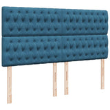 Cadre de lit ottoman avec matelas bleu foncé 160x200 cm velours