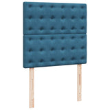 Cadre de lit ottoman avec matelas bleu foncé 80x200 cm velours