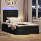 Cadre de lit ottoman avec matelas noir 120x200 cm velours