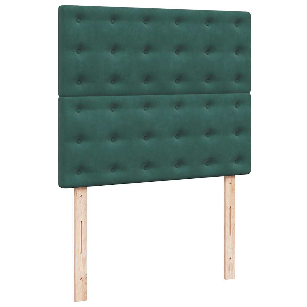 Cadre de lit ottoman avec matelas vert foncé 120x200 cm velours