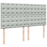 Cadre de lit ottoman avec matelas gris clair 200x200 cm velours