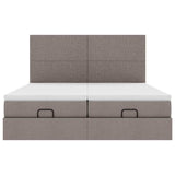 Cadre de lit ottoman avec matelas taupe 200x200cm tissu