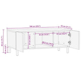 Schwarzer Couchtisch 100x54x40 cm aus massivem rohem Mangoholz