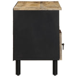 Meuble TV noir 100x33,5x46 cm bois massif manguier brut