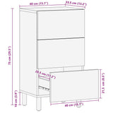 Sideboard 40x33,5x75 cm, massives rohes Mangoholz