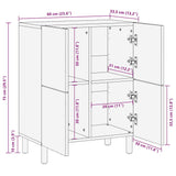 Sideboard 60x33,5x75 cm, massives rohes Mangoholz