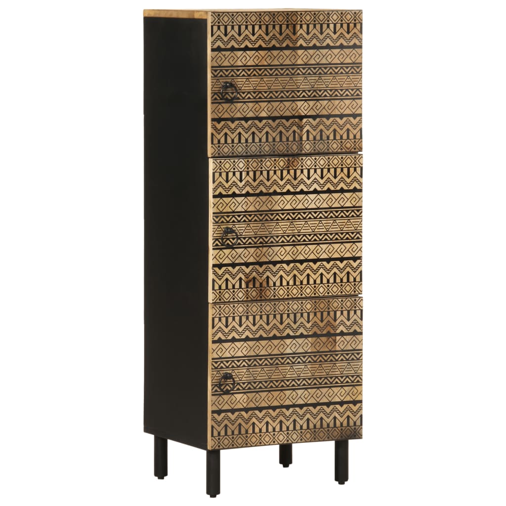 Hohes Sideboard 40x33,5x110 cm aus massivem rohem Mangoholz