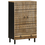 Hohes Sideboard 60x33,5x110 cm aus massivem rohem Mangoholz