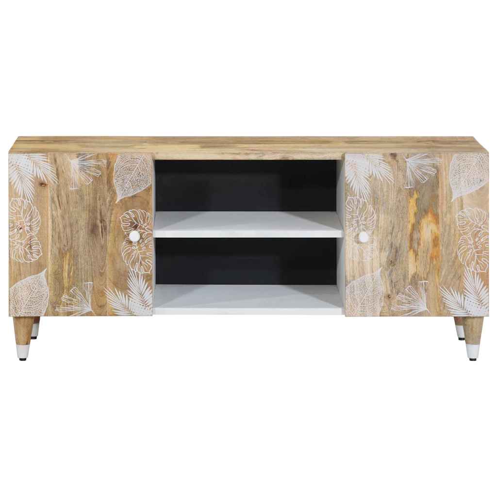 Meuble TV 105x33,5x46 cm bois massif de manguier