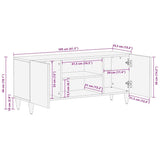 Meuble TV 105x33,5x46 cm bois massif de manguier